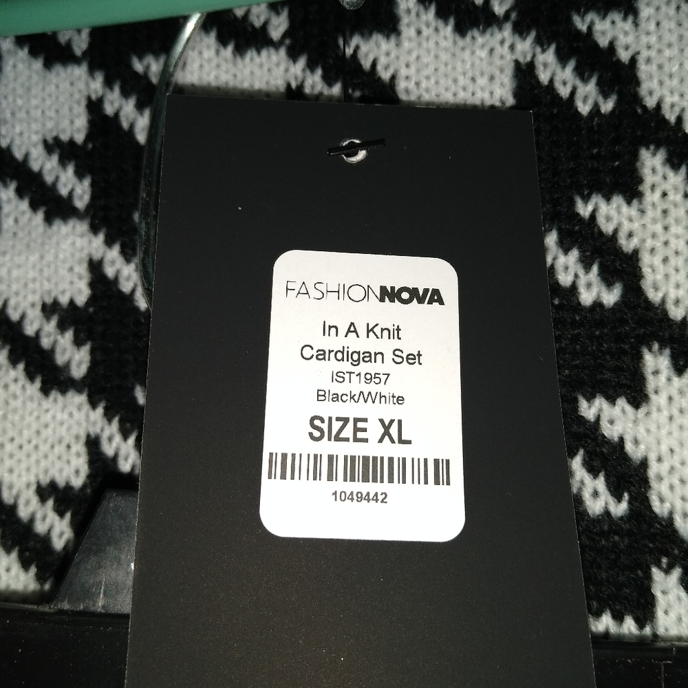 Black and White knit cardigan set